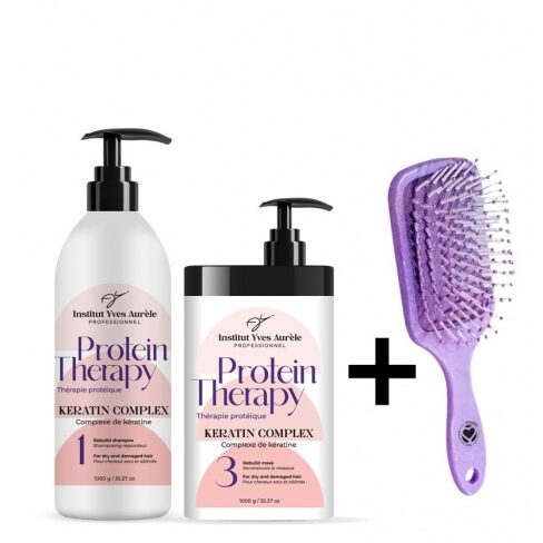 Proteïnetherapieset: Shampoo en haarmasker + CADEAU (Haarborstel)!